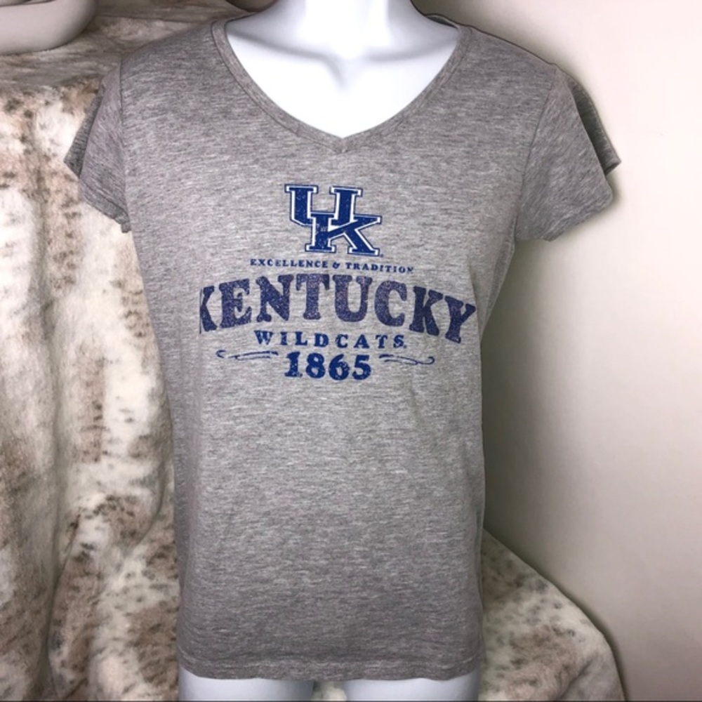 Gildan Gray‎ T-Shirt Ladies Large UK Kentucky Wildcats Collegiate Sporty